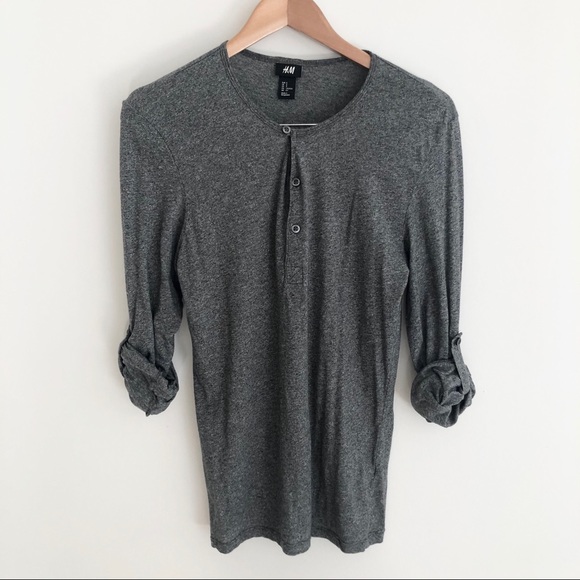 H&M Other - H&M Henley Heather Gray Men’s Size Small